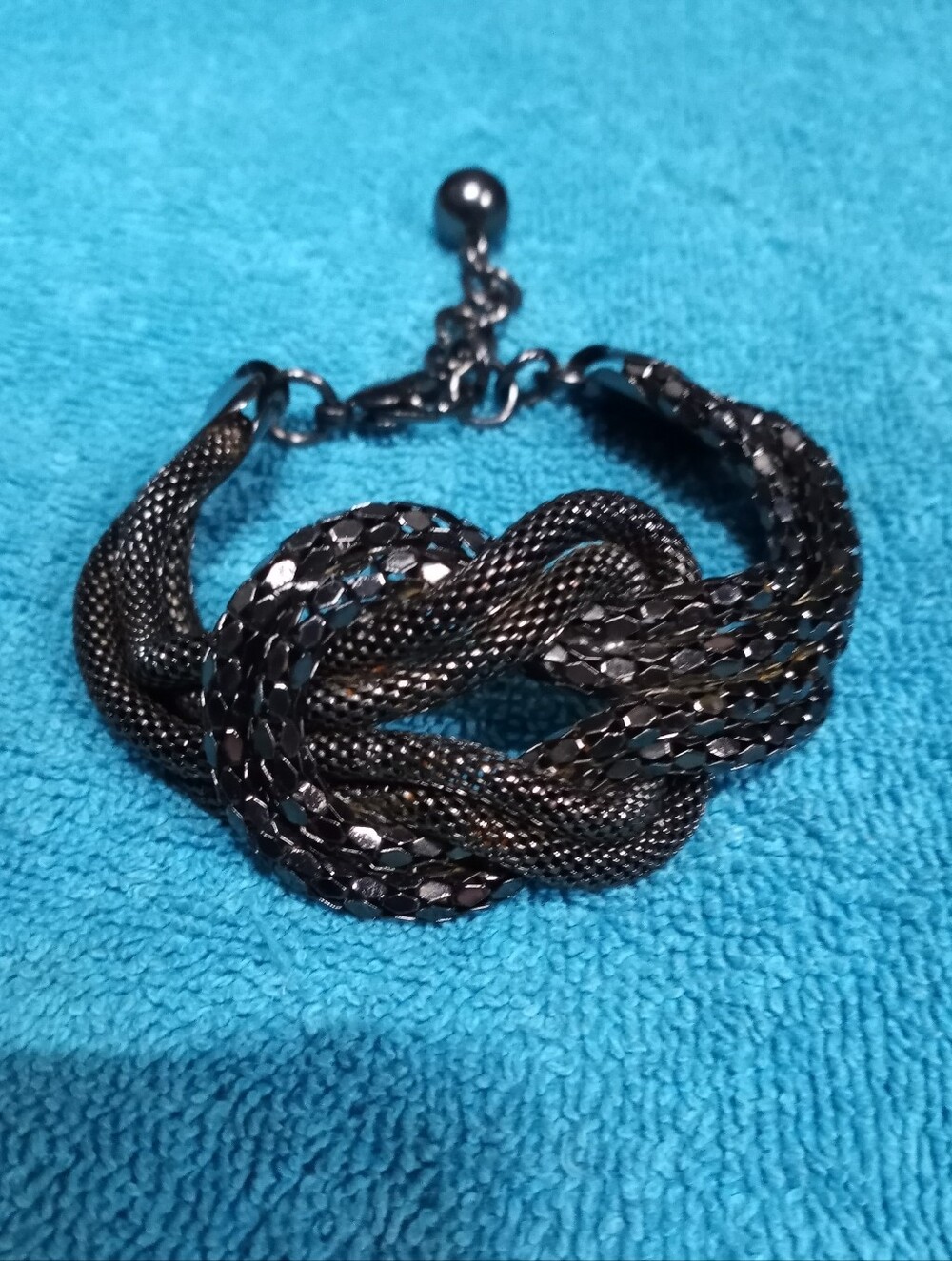 Black Braided Knot Gothic Statement Bracelet - Women Jewelry